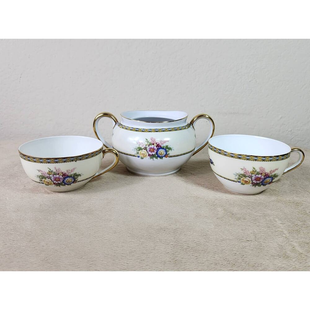 Noritake Juanita Teacup Sugar Bowl Porcelain Dinnerware Made Japan x3 Vintage